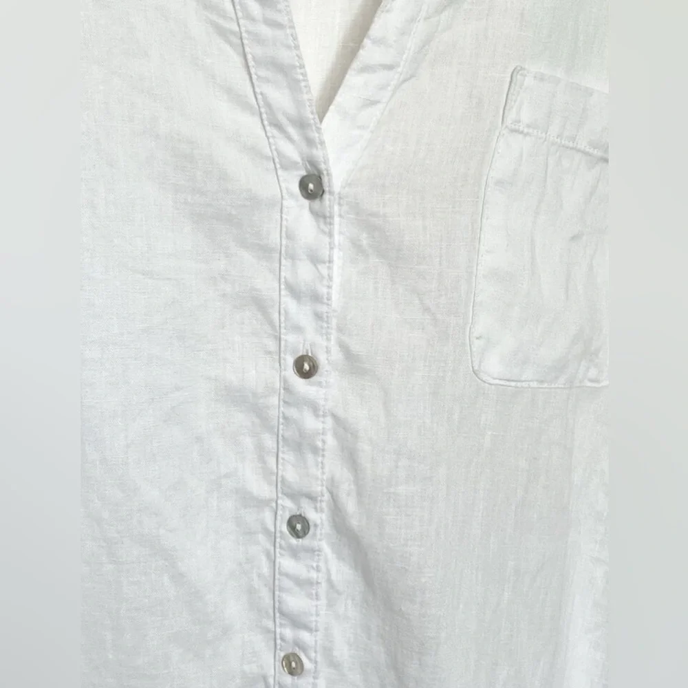 C&C California linen shirt white New! Size XS - Picture 4 of 9